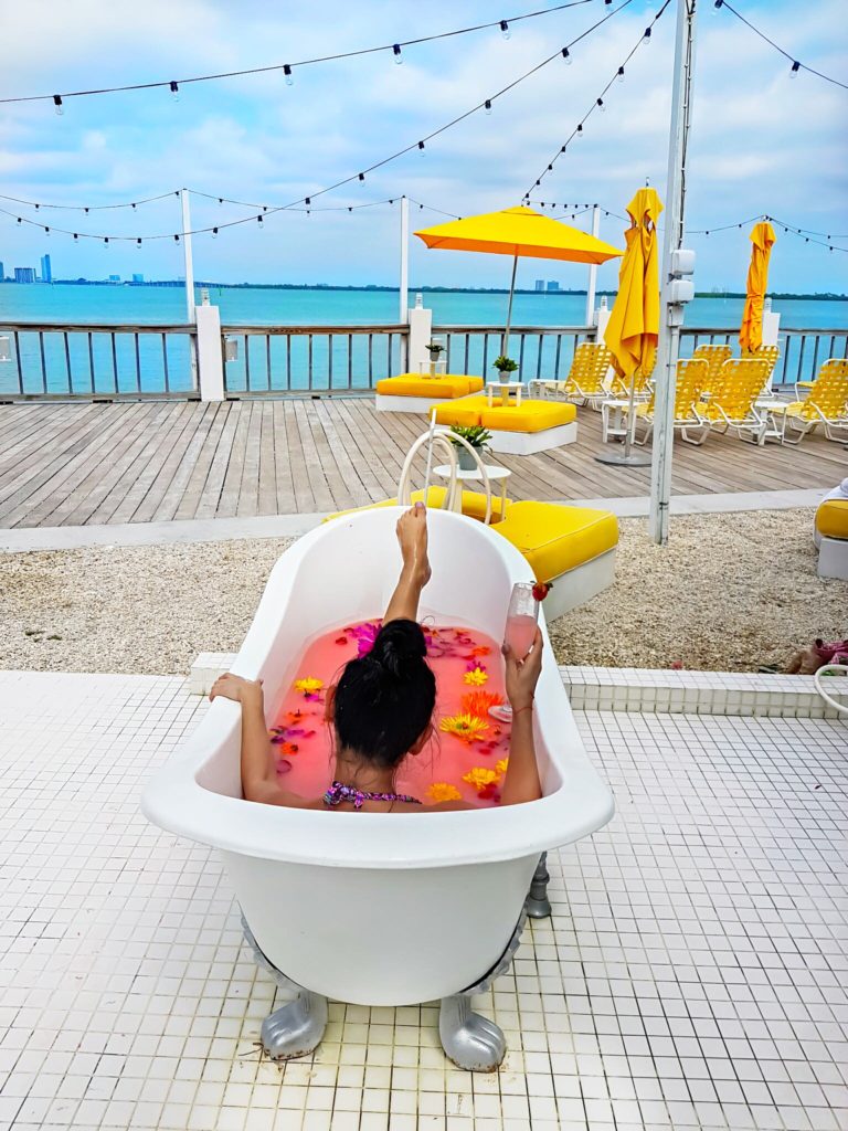 The standard spa miami hotel mud lounge outdoor bathtub treatment