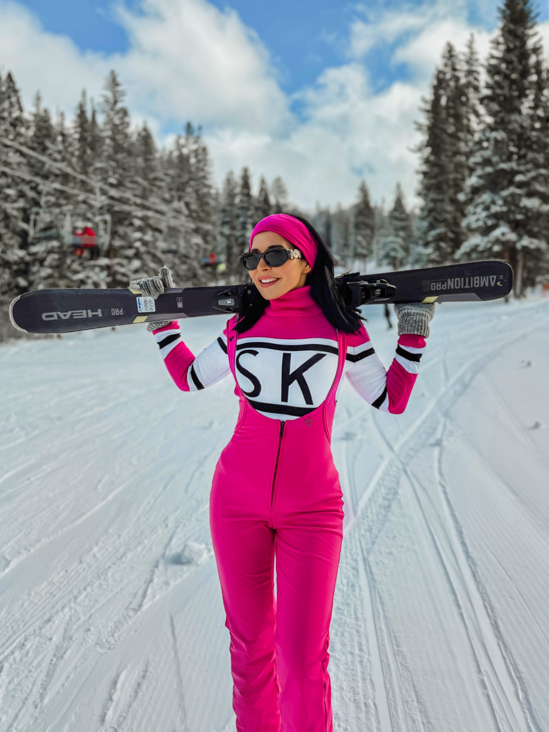 Ski suit outfits inspo 2024. Barbie ski suit on the slopes in park city, utah